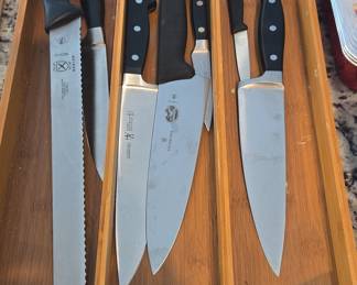 Kitchen Knife Set with Bamboo Organizer