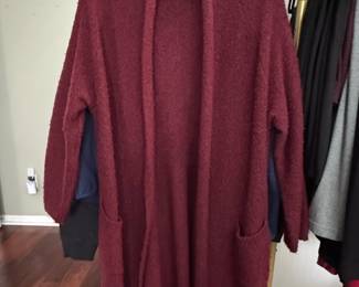 Travelsmith Burgundy Knit Cardigan