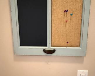 Chalkboard and Corkboard Wall Organizer
