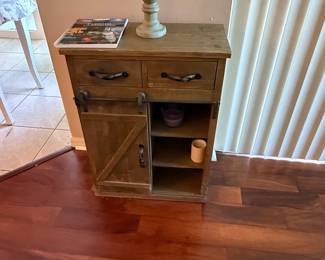 Farmhouse Sliding Barn Door Accent Cabinet
