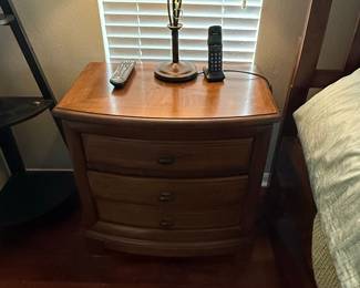 Broyhill Emphasis Walnut Nightstand with 3 Drawers