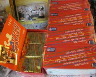 Sealed 1990 Action Packed Footbal Card Boxes - NOS