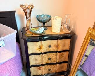 Side Table and glassware