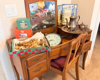 Antique desk and chair