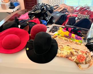 hats, gloves, purses