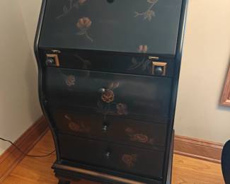 008 – Floral Motif Secretary Desk 20" W × 15" D × 37" H