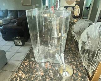HEAVY GLASS VASE