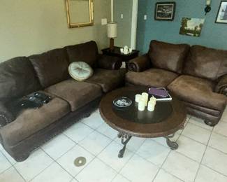 LEATHER-LOOK SUEDE LIVING ROOM