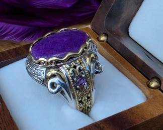 076 Michael Valitutti Gold Vermeil Over Sterling Silver Ring