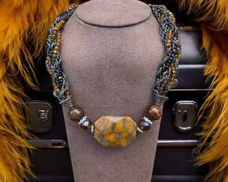 058 Gorgeous Jasper Statement Necklace Tested