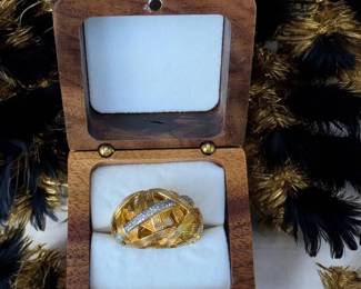 079 D Weck Diamonds Gold Vermeil Over Sterling Silver With Genuine Diamonds