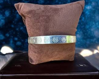 036 Vintage Sterling Silver Hecho En Mexico Bangle Bracelet
