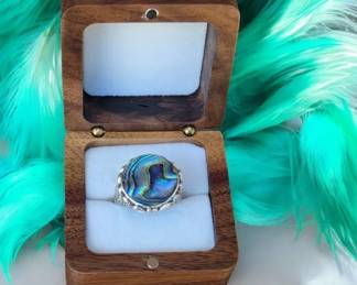 081 Sterling Silver Abalone Ring