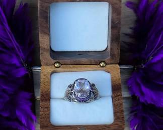 089 Victoria Wieck Amethyst Gold Vermeil Over Sterling Silver Ring