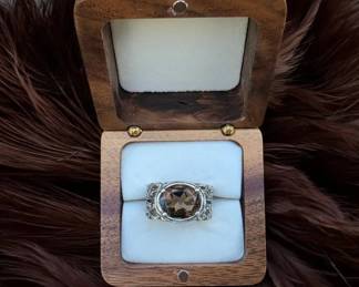 050 Shablool Smoky Quartz Sterling Silver Ring