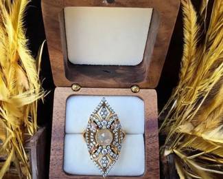 100 Vintage Art Deco Cocktail Statement Ring