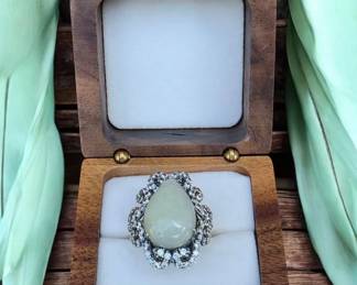 035 Joy Of Jade Sterling Silver Ring