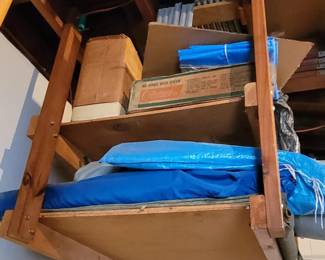 Coleman stove.  Tarps.  