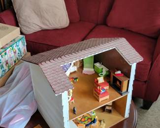 Lazyboy matching loveseat.  Vintage doll house with furniture 