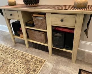 console with storage and drawers
