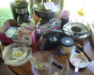 Cook & Glass wares, kitchen utensils.