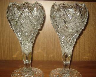 Pair of Fine vintage Crystal goblets.