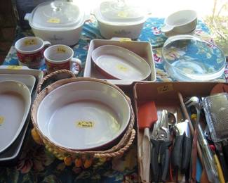 Cook & Glass wares, kitchen utensils