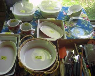Cook & Glass wares, kitchen utensils