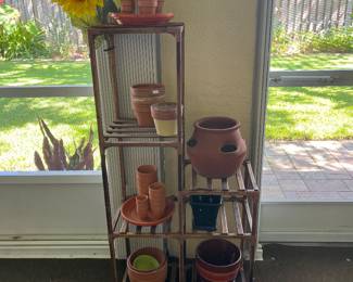 Pots and plant bench