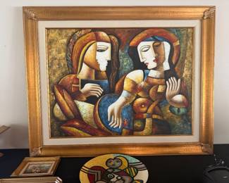 Very large framed artwork