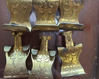 Vintage brass drapery tie backs
