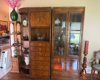 vintage Drexel Heritage campaign-style modular wall unit