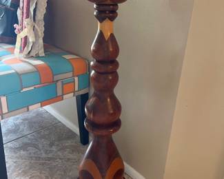 Tall wooden candlestick