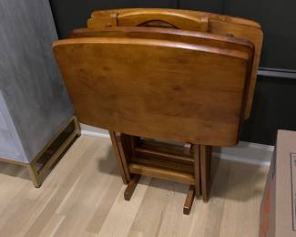 Winsome Wood 5 pc Teak Snack Tables