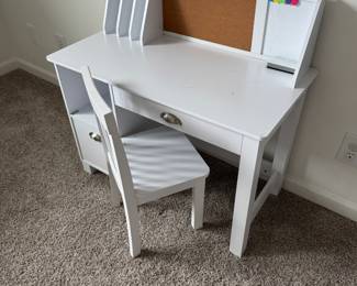 Kids White Desk and Chair