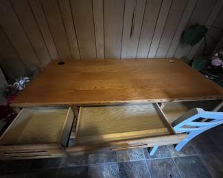 Picture #2: Solid Wood Compute Desk w/ Chair
