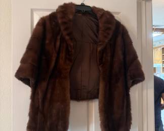 Mink caplet stole