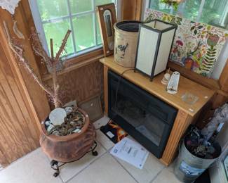 plant pot, fireplace, bennington pottery