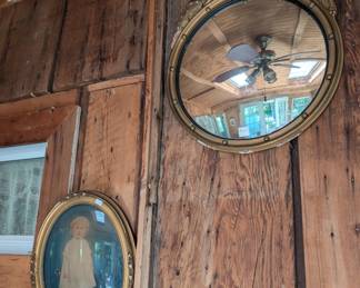 mirror, antique frame