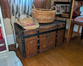 chest, basket, hat