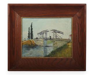 Oil on Canvas Panel after Vincent van Gogh, The Langlois Bridge at Arles