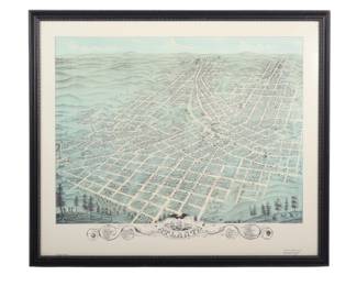 A. Ruger, Framed Reproduction Lithograph, Atlanta, Georgia 1871 Map