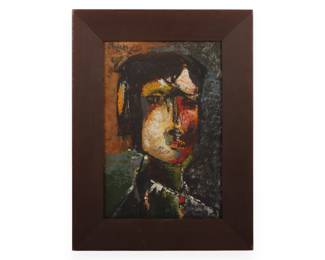 Chan, Expressionist Portrait of a Head, Oil on Hardboard