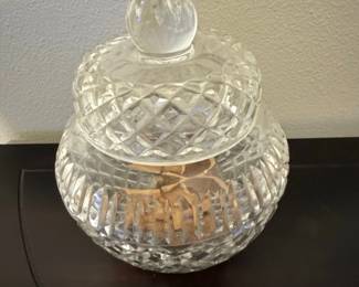 Cut Crystal Biscuit Barrel with Lid