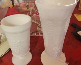 Vintage Milk glass vases