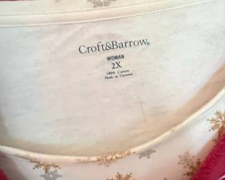 Croft & Barrow Women's Fleece Zip-Up Jacket with Snowflake Print Top