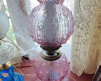 Pink Cabbage Rose Gone with the Wind Lamp