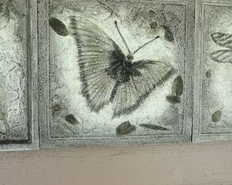 Set of 3 Decorative Wall Art Panels (Hummingbird, Butterfly, Dragonfly)