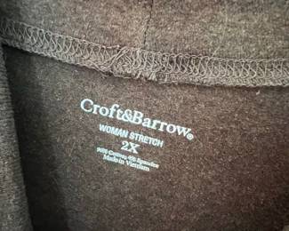 Croft & Barrow Women's Argyle Bird & Floral Embroidered Zip-Up Cardigan with Mock Neck Underlayer