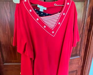 Cathy Davis Women's Patriotic Top and Shorts Set